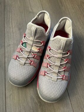 Skechers Work Slip Resistant Memory Foam Sneakers Grey Red Size 7